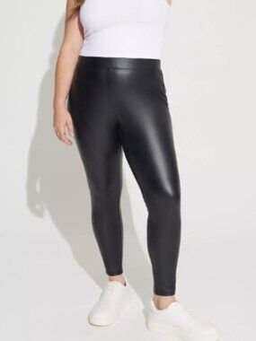 Torrid Full-Length Faux Leather Legging Black Size 14/16 Torrid Size 1